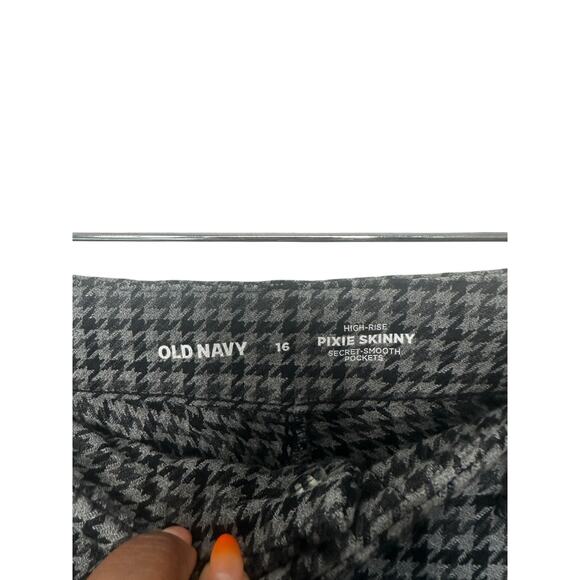 Old Navy Plus Black Houndstooth Office Career Work Pixie Skinny Pants Size‎ 16 - Picture 2 of 13